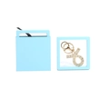 Light blue jewelry floating frame set with a sparkling gold infinity key ring - Light Blue Ribbon Drawer Box (including Inner Box); 7*7*2cm
