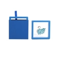 Blue PE film floating jewelry display box with a matching swan crystal brooch holder - Dark Blue Ribbon Drawer Box (including Inner Box); 7*7*2cm