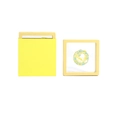 Yellow PE film floating display box with Sanrio Pochacco badge for jewelry storage - Turmeric Ribbon Drawer Box (including Inner Box); 7*7*2cm