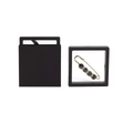 Golden safety pin brooch with black beads in a black PE film floating display box - Black Ribbon Drawer Box (including Inner Box); 9*9*2cm