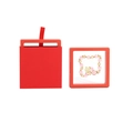 Red PE film floating jewelry box with ribbon drawer outer case for bracelet storage - Red Ribbon Drawer Box (including Inner Box); 7*7*2cm
