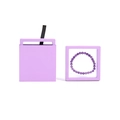 Lilac jewelry set with purple bead bracelet, PE film floating frame and drawer box - Purple Ribbon Drawer Box (including Inner Box); 7*7*2cm
