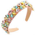 Cerchietto rosa scintillante con strass colorati e decorazioni in cristallo AB - Rosa