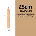 25cm solid wood rolling pin with 10cm measurement scale and hanging hole for baking - 25cm Scaled Hanging Hole Rolling Pin