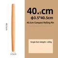 Solid wood rolling pin for baking dough, 40.5cm length with 3.5cm diameter design - 40.5cm Clever Solid Wood Rolling Pin