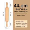 Solid wood rolling pin with handles, 44.3cm length for baking and pastry dough - 44.3*5.6cm Roller Rolling Pin