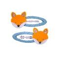 Juego de dos horquillas de zorro naranja con fieltro brillante y cinta azul - MC046 Zorro