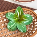 Vintage green plumeria flower hair claw clip for women's elegant updo hair accessory - Dark Green