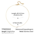 Detail view of gold stainless steel necklace with 0.74cm freshwater pearl - Minimalist Single Freshwater Pearl Style (YYN025418)