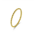 Elegante anello minimalista in acciaio al titanio intrecciato dorato per l'uso quotidiano - US 5 / Oro