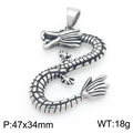 Retro style stainless steel dragon pendant for men with detailed vintage silver finish - Spiraling Dragon (KP117731-LU) / Pendant Only
