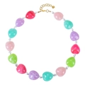 Collana di perle in resina colorata con cuori in acrilico e chiusura tonalità dorata - Perla a Cuore Irregolare Stile (Stile-6)