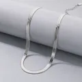 Silberne 5mm flache Schlangenkette aus Edelstahl, klassisches Design für Damen und Herren - 5mm / 40CM+5CM Verlängerungskette / Stahlfarben