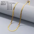 Hochwertige vergoldete Schlangenkette aus Edelstahl für Damen und Herren, 3mm Breite - 3mm / 40CM+5CM Verlängerungskette / Gold