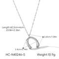 Detailed dimensions and weight of the minimalist silver U-shaped pendant necklace - U-Shaped Pendant Necklace (HC-N40246-S) / Silver