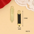 Macro detail view of pencil-shaped enamel charm showing 27x6mm dimensions and weight - Black Pencil (C-339) / Black