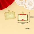 Close-up detail of merit certificate alloy charm with precise dimensions for DIY jewelry - Certificate (C-339)