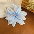 Süße und elegante hellblaue Haarklammer aus Netzstoff mit Perlen-Detail für Damen - Orchideenform Perlen-Schnabelspange (4#) / Einzelstück / Blau