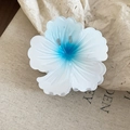 Elegant blue and white flower-shaped hair clip featuring translucent resin petals - Blue-White Gradient Flower Hair Claw (56#) / Blue