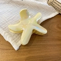 Pearlescent starfish hair claw clip with iridescent finish for women hair accessory - Yellow Laser Iridescent Starfish Hair Clip (60#) / Yellow