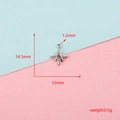 Detaillierte Ansicht der Abmessungen eines silbernen Sternanhängers aus Edelstahl - Achteckige Sternform (3#)