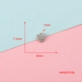 Macro detail of a heart-shaped stainless steel pendant inlaid with clear zircons. - Elegant Heart Style (5#)