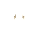Zierliche Blitz-Ohrstecker aus s925 Silber mit funkelnden Kristallen in Gold-Optik - Stil A / 925er Silber / Weißgold