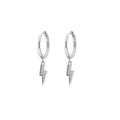 Elegante S925 Silber Blitz Ohrringe mit glitzernden Zirkonia Steinen für modische Damen - Stil F / 925er Silber / Weißgold