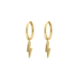 Elegante vergoldete Blitz-Ohrringe aus S925 Sterlingsilber mit glänzenden Zirkonia-Steinen - Stil F / 925er Silber / Gold