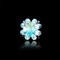 8mm light blue four-leaf clover crystal cartilage stud earring with black prongs - Cartilage Stud Earrings / 1 Piece / Yellow Orchid