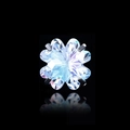 Iridescent 8mm clover shaped crystal ear bone stud piercing with black prongs and reflection - Cartilage Stud Earrings / 1 Piece / Pink Blue