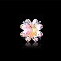 8mm dopamine multi-color lucky clover crystal stud earring with black claw setting - Cartilage Stud Earrings / 1 Piece / Yellow Pink