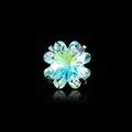 Vibrant 8mm four-leaf clover ear stud with multi-faceted iridescent gradient crystal - Cartilage Stud Earrings / 1 Piece / Yellow & Green