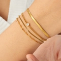 Vierteiliges vergoldetes Edelstahl-Armbandset mit Schlangen- und Boxketten-Schichten - Gold Armband Vierer-Set (B2089)
