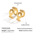 Ear cuff a doppio strato in acciaio inossidabile dorato 18K con dettagli dimensioni - Stile a Maglia di Catena (YYE023169)