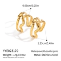 Double-layer 18K gold plated stainless steel ear cuff with dimensions and weight specs - Heart Wave Design (YYE023170)