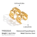 Golden double layer chain-style ear cuff in 18K gold plated stainless steel - Chain Texture Style (YYE023215)