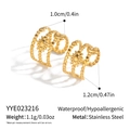 Gold stainless steel sun and moon ear cuffs in 10mm and 12mm double-layer design - Sun and Moon Beaded Braided Style (YYE023216)
