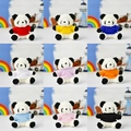 Soft panda plush toy keychains wearing colorful t-shirts in nine different vibrant shades - Assorted Mix