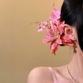 Barrette à cheveux fleur de lys rose exagérée pour vacances à la mer été et printemps - Pince à Cheveux (57#) / 1 Pièce / Rose