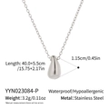 Waterproof silver teardrop pendant necklace in stainless steel with elegant minimalist design - Silver (YYN023084-P)