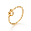 Minimalist 18K gold-plated stainless steel love knot ring for women daily commute style - US 6 / Gold