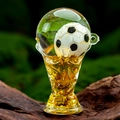 Porte-clés acrylique Coupe du Monde avec sable mouvant liquide et ballon miniature - Jaune