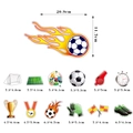 Décoration de fête de football avec autocollants de ballon enflammé et trophées - Style Combiné Grandes et Petites Décorations Football