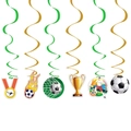 Fußball Hängedekoration mit grünen und goldenen Spiralen und sportlichen Anhängern für Partys - Wirbel Dekorationen