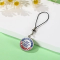 Round silver United States 250th Anniversary pendant with red white blue logo and cord - Classic American Color 1776-2026 Style(XSWX9208-3)