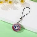 Macro shot of 250th US Anniversary metal keychain with Liberty Bell and lanyard - Liberty Bell Enamel Process Style(XSWX9208-5)
