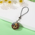 Detail of US 250th anniversary metal keychain with flag and bald eagle on floral background - Eagle Flag & Statue of Liberty Style(XSWX9208-6)
