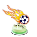 Décoration de gâteau de football avec ballon enflammé et cinq mini-décorations - Style Grande Décoration Football