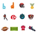 12-teiliges American Football Tortendeko-Set mit Helmen und Spieler-Illustrationen - Kleine Rugby Kuchenstecker